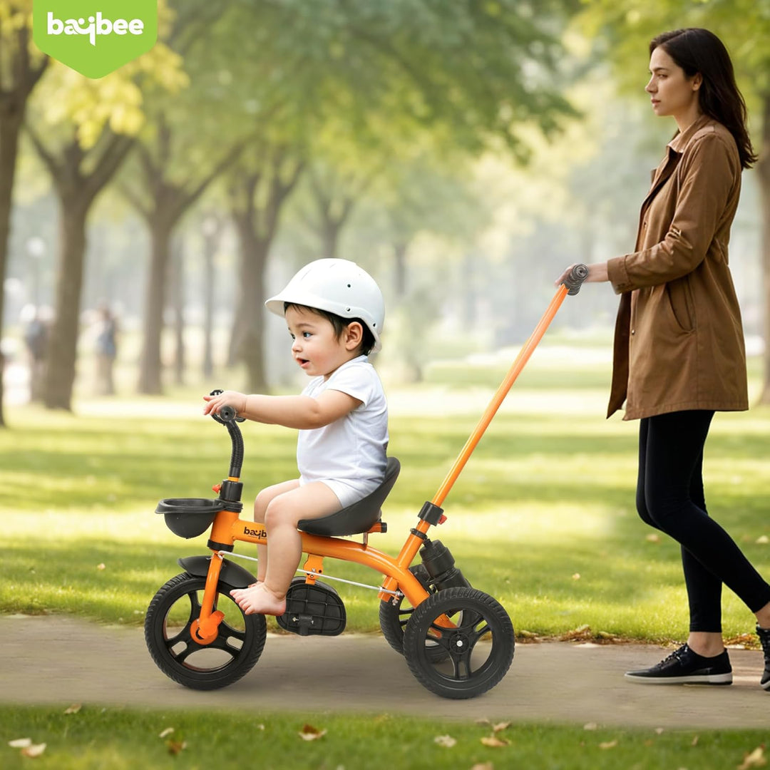 KIDZON Triker 2 in 1 Baby Tricycle for Kids | Balanced Baby Trikes with Parent Control, Sipper Bottle, Storage Basket for Toys | Children Bicycle for Kid | Kids Cycle for 2-5 Years Boy Girl