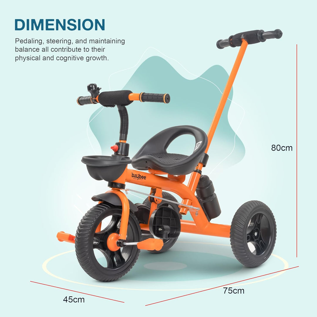 KIDZON Triker 2 in 1 Baby Tricycle for Kids | Balanced Baby Trikes with Parent Control, Sipper Bottle, Storage Basket for Toys | Children Bicycle for Kid | Kids Cycle for 2-5 Years Boy Girl