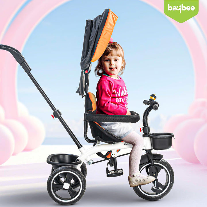 Duke 3 in 1 Baby Tricycles for Kids, Plug N Play Baby Cycle with Parental Handle, Canopy, & Safety Belt