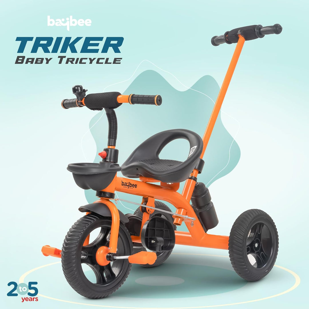 KIDZON Triker 2 in 1 Baby Tricycle for Kids | Balanced Baby Trikes with Parent Control, Sipper Bottle, Storage Basket for Toys | Children Bicycle for Kid | Kids Cycle for 2-5 Years Boy Girl