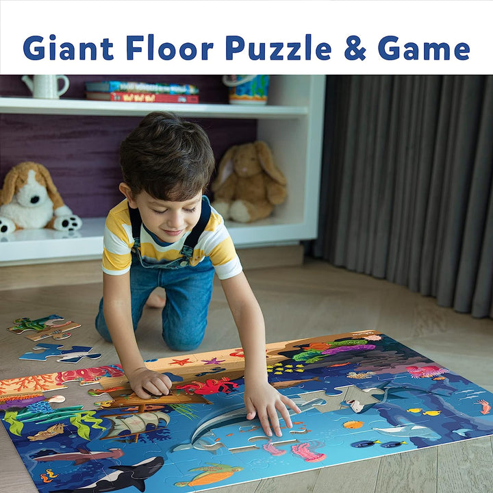 Skillmatics Floor Puzzle & Game - Piece & Play Underwater Animals, Jigsaw Puzzle