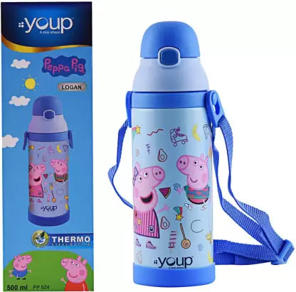 Peppa Pig Stainless Steel Flask Insulated Sipper Water Bottle for Boys Kids