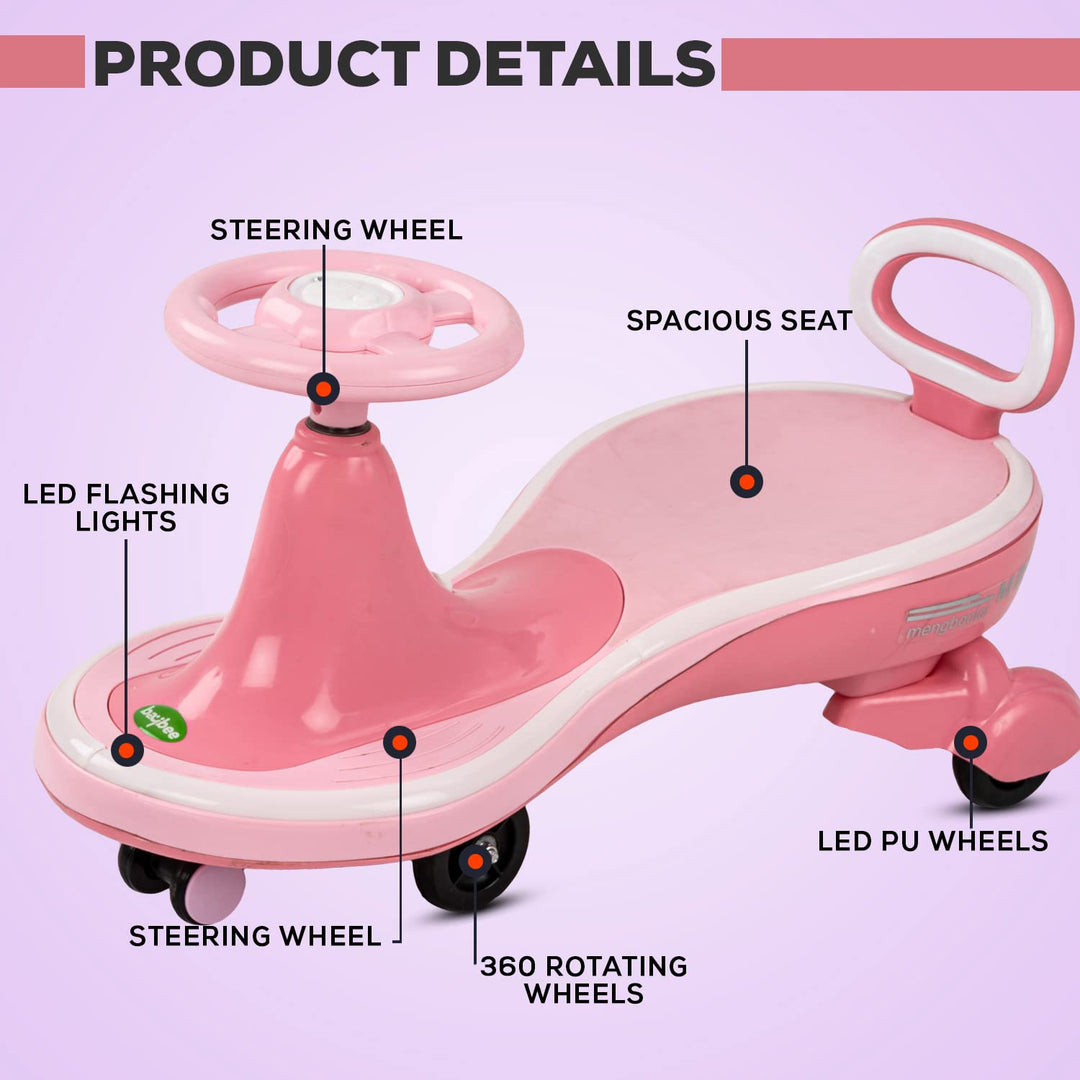 DAFY Magic Swing Car Kids/Baby Rider Scratch Free Twister Ride on for Kids of Above 3+ Years Strongest & Smoothest PP Wheels 50 KG Weight Capacity & ABEC 7 Bearing