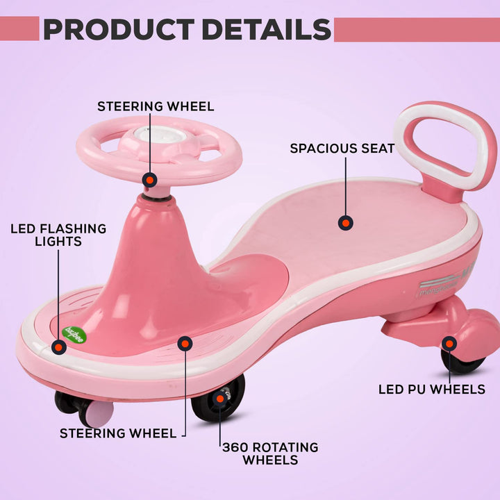 DAFY Magic Swing Car Kids/Baby Rider Scratch Free Twister Ride on for Kids of Above 3+ Years Strongest & Smoothest PP Wheels 50 KG Weight Capacity & ABEC 7 Bearing