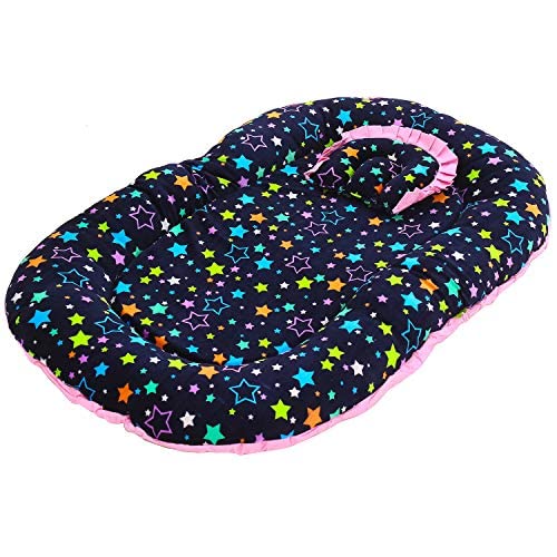 Bloom Classic Baby Bedding Set for New Born Babies with Thick Mattress & Neck Pillow | Baby Sleeping Bed | Newborn Baby Bed for Infants| Portable Bassinet-Nest for Co-Sleeping Baby 0 - 12 Months