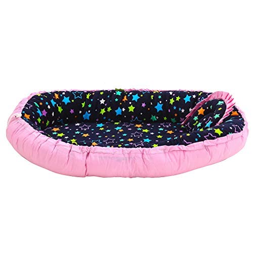 Bloom Classic Baby Bedding Set for New Born Babies with Thick Mattress & Neck Pillow | Baby Sleeping Bed | Newborn Baby Bed for Infants| Portable Bassinet-Nest for Co-Sleeping Baby 0 - 12 Months