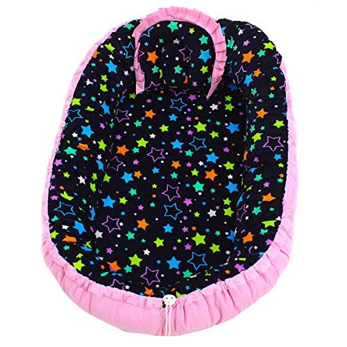 Bloom Classic Baby Bedding Set for New Born Babies with Thick Mattress & Neck Pillow | Baby Sleeping Bed | Newborn Baby Bed for Infants| Portable Bassinet-Nest for Co-Sleeping Baby 0 - 12 Months