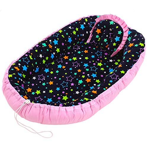 Bloom Classic Baby Bedding Set for New Born Babies with Thick Mattress & Neck Pillow | Baby Sleeping Bed | Newborn Baby Bed for Infants| Portable Bassinet-Nest for Co-Sleeping Baby 0 - 12 Months