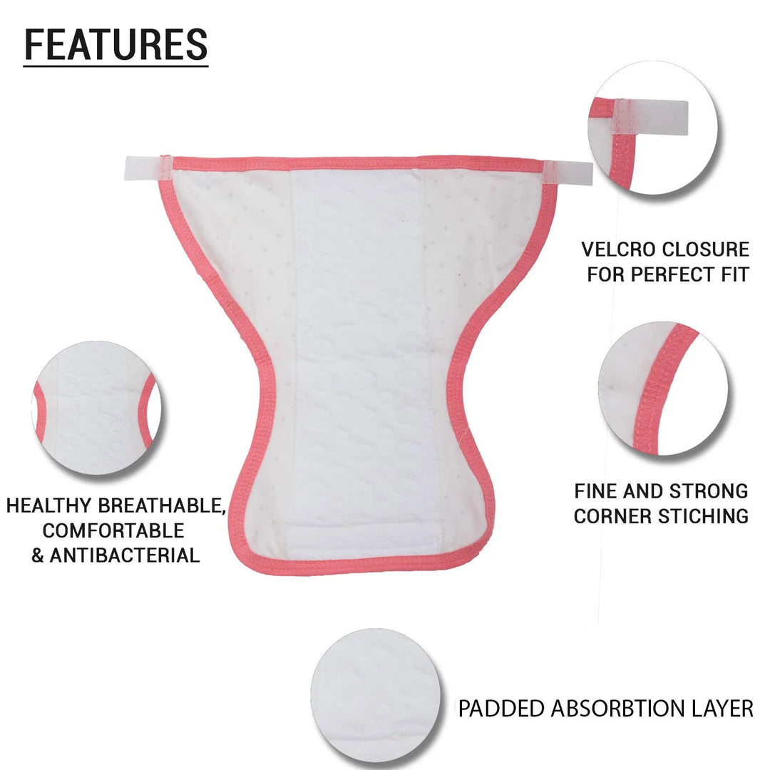 Baybee Reusable Fabric Diapers/Washable Cloth Diapers with Inserts- Adjustable Cloth Diapers for Babies Suitable for Boys & Girls Months Combo Pack of 10