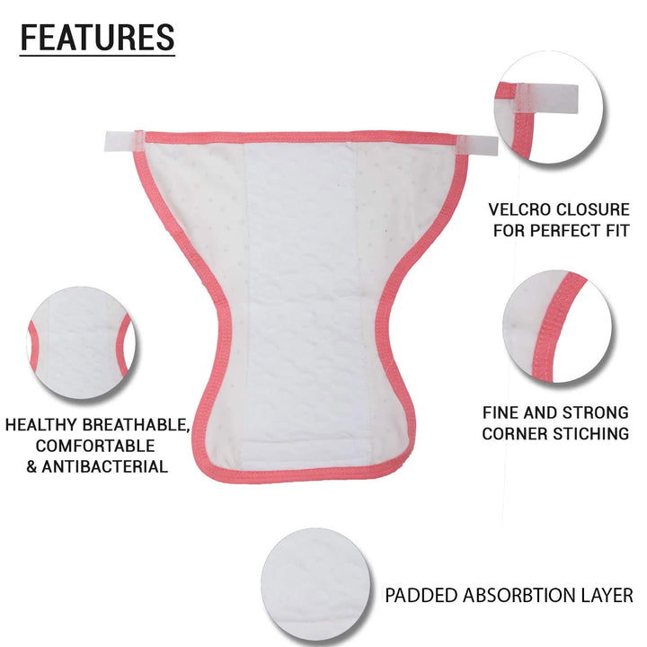 Baybee Reusable Fabric Diapers/Washable Cloth Diapers with Inserts- Adjustable Cloth Diapers for Babies Suitable for Boys & Girls Months Combo Pack of 10