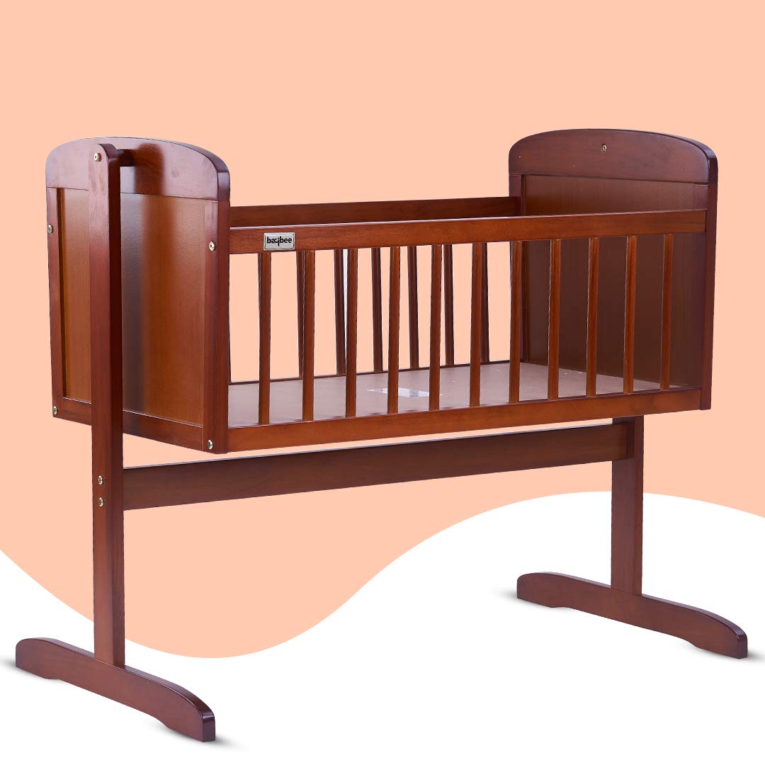 Lucenta Wooden Cradle for Baby New Born Baby Swing Cradle Baby Crib KIDZON ONLINE