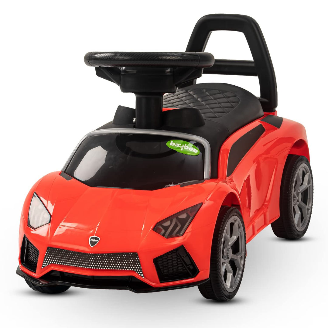 Baybee Push Ride on Kids Car, Baby Ride on Push Car for Kids with Music & High Backrest | Kids Baby Big Car Ride on Toys | Ride on Baby Car for Kids to Drive 1 to 3 Years Boys Girls