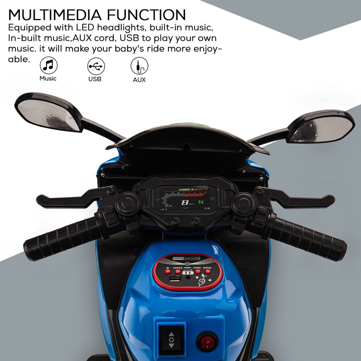 R3 Pro Battery Operated Ride on Battery Bike with Music & USB Kids Electric Bike for Kids to Drive 1 to 3 Years Boys Girls