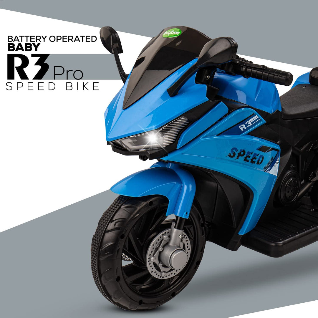 R3 Pro Battery Operated Ride on Battery Bike with Music & USB Kids Electric Bike for Kids to Drive 1 to 3 Years Boys Girls