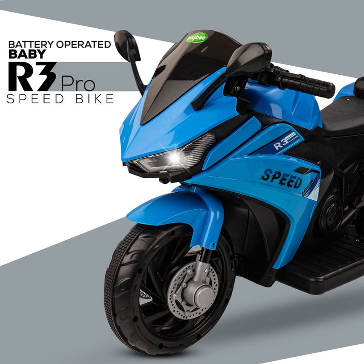 R3 Pro Battery Operated Ride on Battery Bike with Music & USB Kids Electric Bike for Kids to Drive 1 to 3 Years Boys Girls