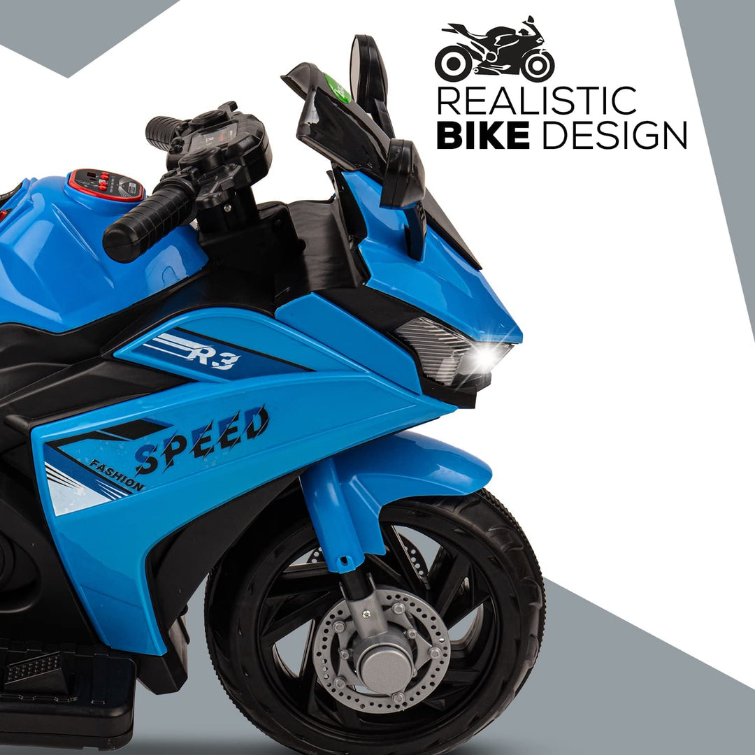 R3 Pro Battery Operated Ride on Battery Bike with Music & USB Kids Electric Bike for Kids to Drive 1 to 3 Years Boys Girls