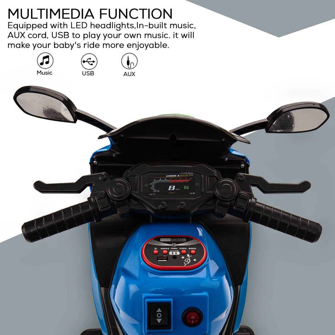 R3 Pro Battery Operated Ride on Battery Bike with Music & USB Kids Electric Bike for Kids to Drive 1 to 3 Years Boys Girls