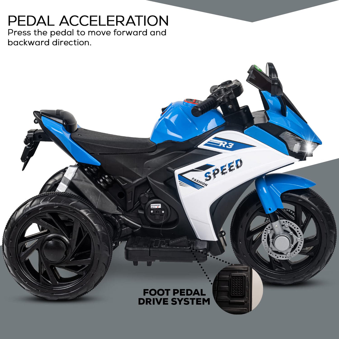 R3 Pro Battery Operated Ride on Battery Bike with Music & USB Kids Electric Bike for Kids to Drive 1 to 3 Years Boys Girls