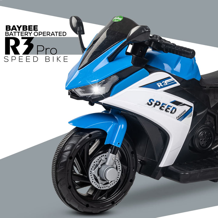 R3 Pro Battery Operated Ride on Battery Bike with Music & USB Kids Electric Bike for Kids to Drive 1 to 3 Years Boys Girls