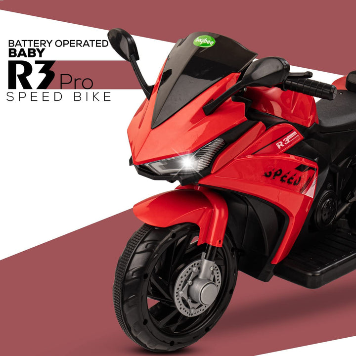 R3 Pro Battery Operated Ride on Battery Bike with Music & USB Kids Electric Bike for Kids to Drive 1 to 3 Years Boys Girls