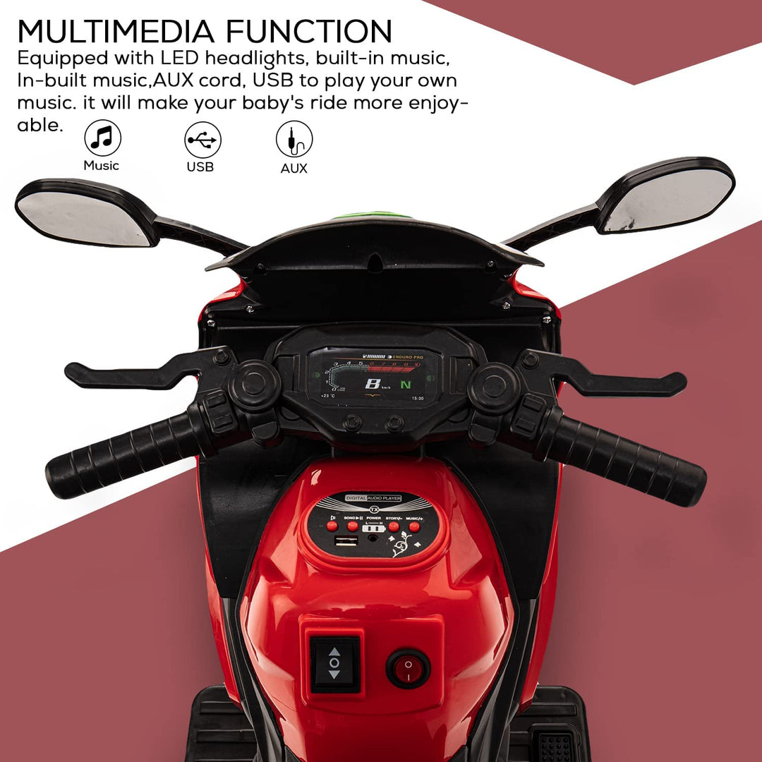 R3 Pro Battery Operated Ride on Battery Bike with Music & USB Kids Electric Bike for Kids to Drive 1 to 3 Years Boys Girls