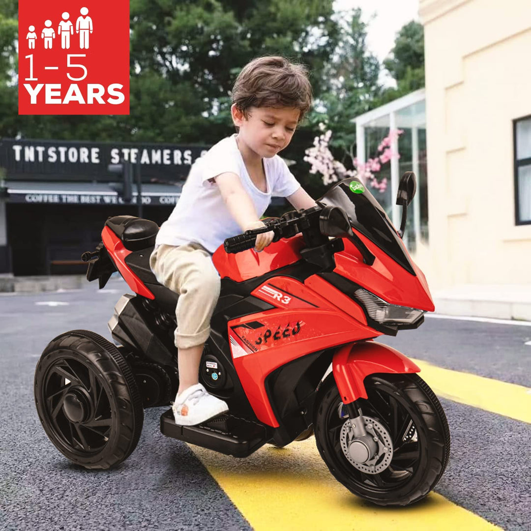 R3 Pro Battery Operated Ride on Battery Bike with Music & USB Kids Electric Bike for Kids to Drive 1 to 3 Years Boys Girls