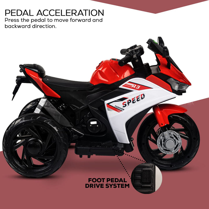 R3 Pro Battery Operated Ride on Battery Bike with Music & USB Kids Electric Bike for Kids to Drive 1 to 3 Years Boys Girls