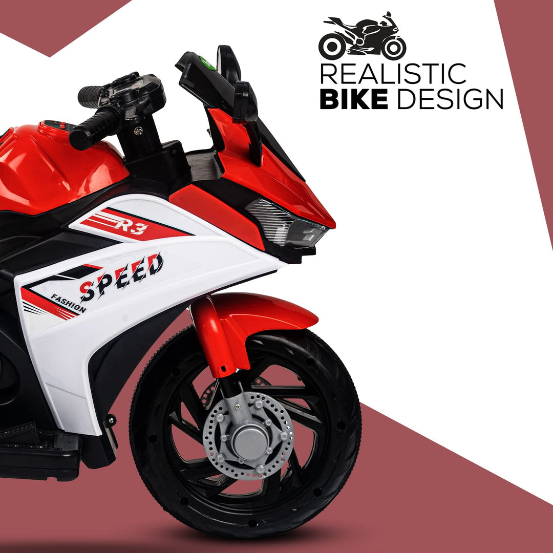 R3 Pro Battery Operated Ride on Battery Bike with Music & USB Kids Electric Bike for Kids to Drive 1 to 3 Years Boys Girls