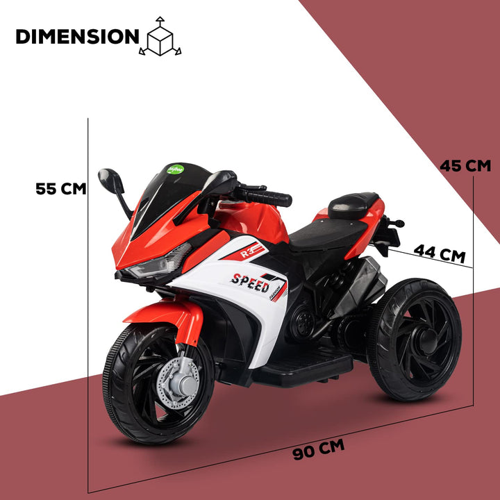 R3 Pro Battery Operated Ride on Battery Bike with Music & USB Kids Electric Bike for Kids to Drive 1 to 3 Years Boys Girls