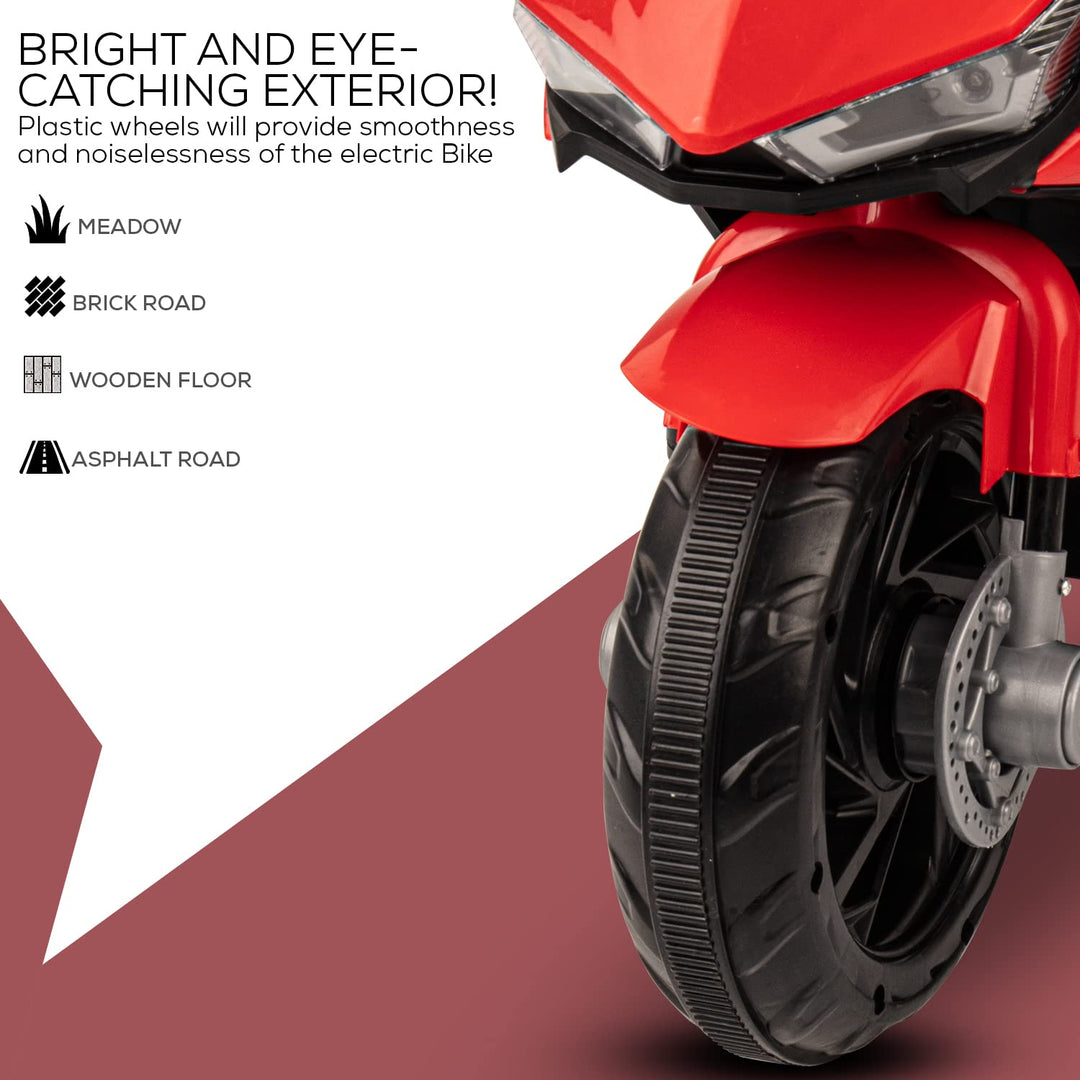 R3 Pro Battery Operated Ride on Battery Bike with Music & USB Kids Electric Bike for Kids to Drive 1 to 3 Years Boys Girls
