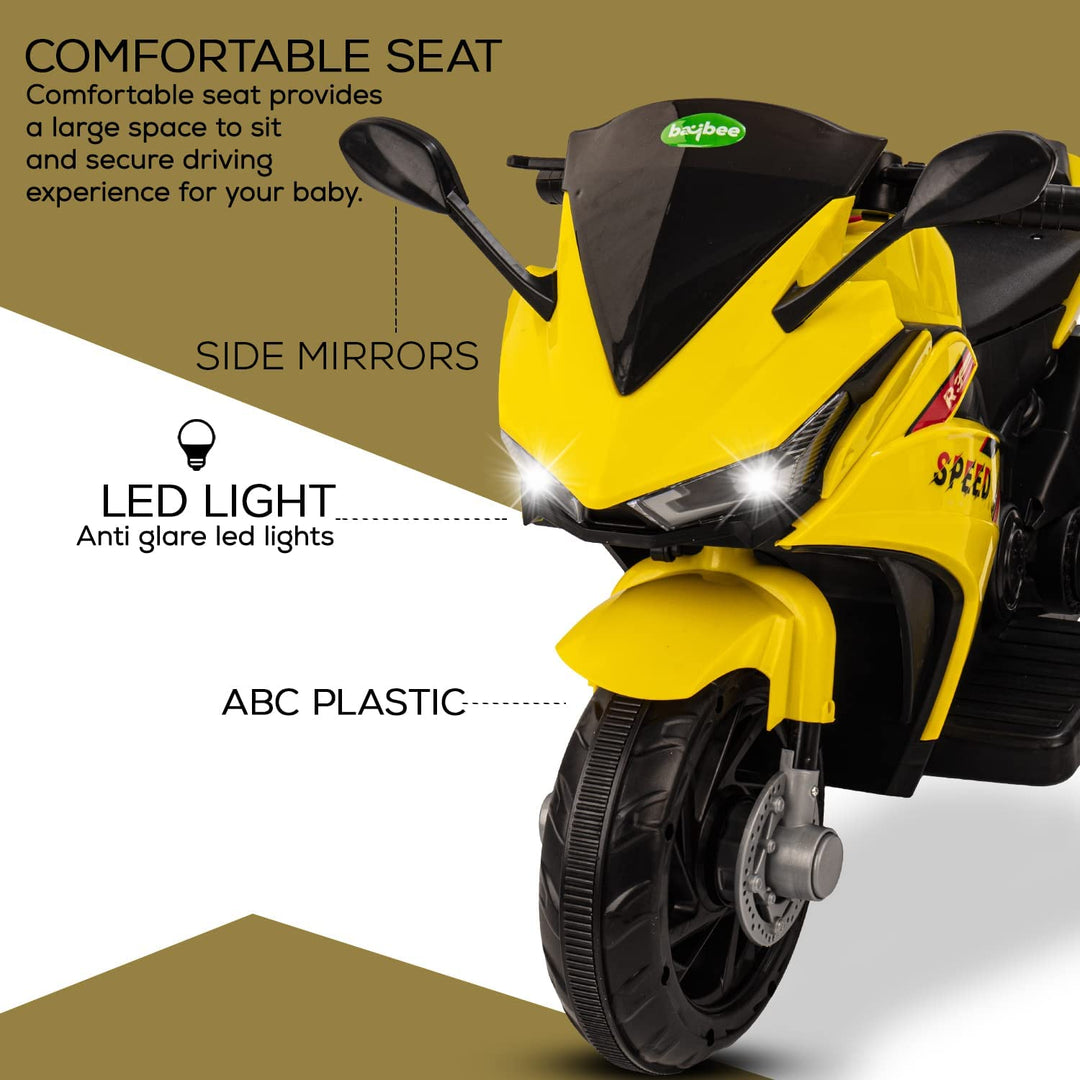 R3 Pro Battery Operated Ride on Battery Bike with Music & USB Kids Electric Bike for Kids to Drive 1 to 3 Years Boys Girls