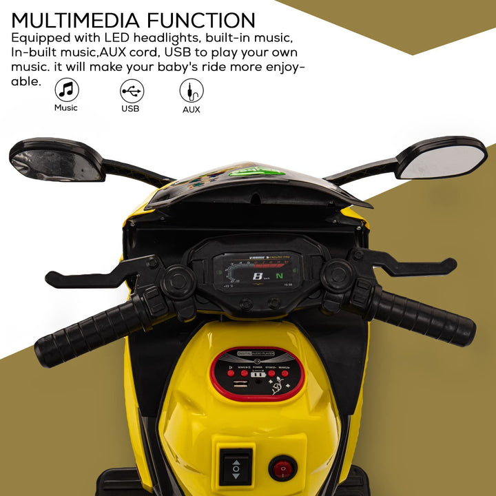 R3 Pro Battery Operated Ride on Battery Bike with Music & USB Kids Electric Bike for Kids to Drive 1 to 3 Years Boys Girls
