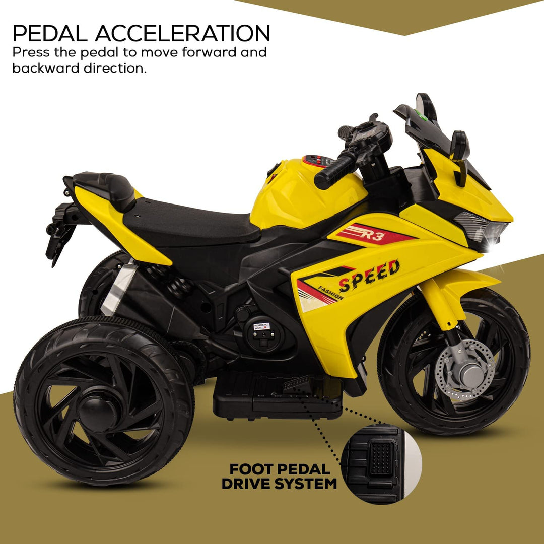 R3 Pro Battery Operated Ride on Battery Bike with Music & USB Kids Electric Bike for Kids to Drive 1 to 3 Years Boys Girls