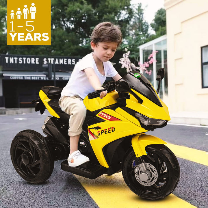 R3 Pro Battery Operated Ride on Battery Bike with Music & USB Kids Electric Bike for Kids to Drive 1 to 3 Years Boys Girls