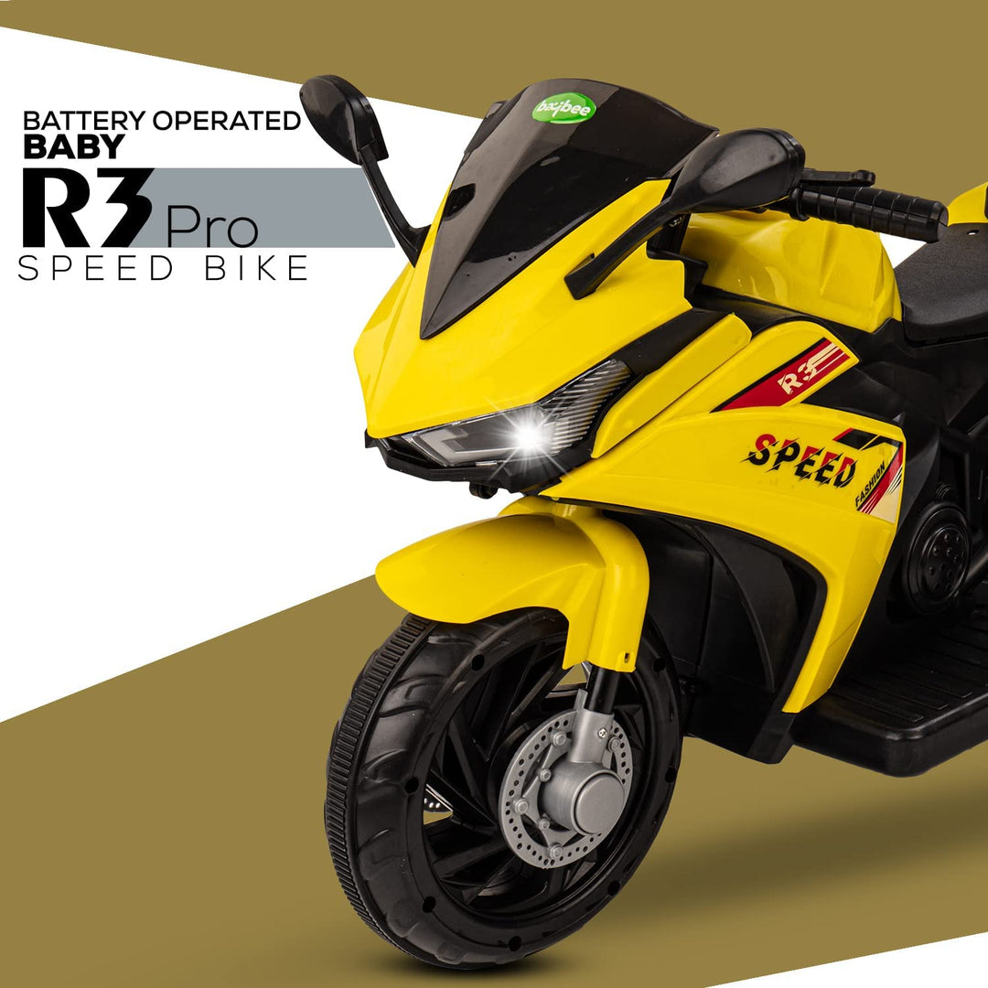 R3 Pro Battery Operated Ride on Battery Bike with Music & USB Kids Electric Bike for Kids to Drive 1 to 3 Years Boys Girls