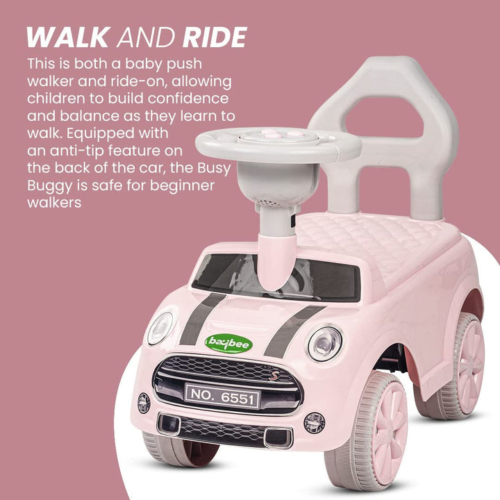 Cooper Baby Push Car Ride on Toy for Kids Rider Car with Music & Horn Button Car Non Battery Operated Ride On