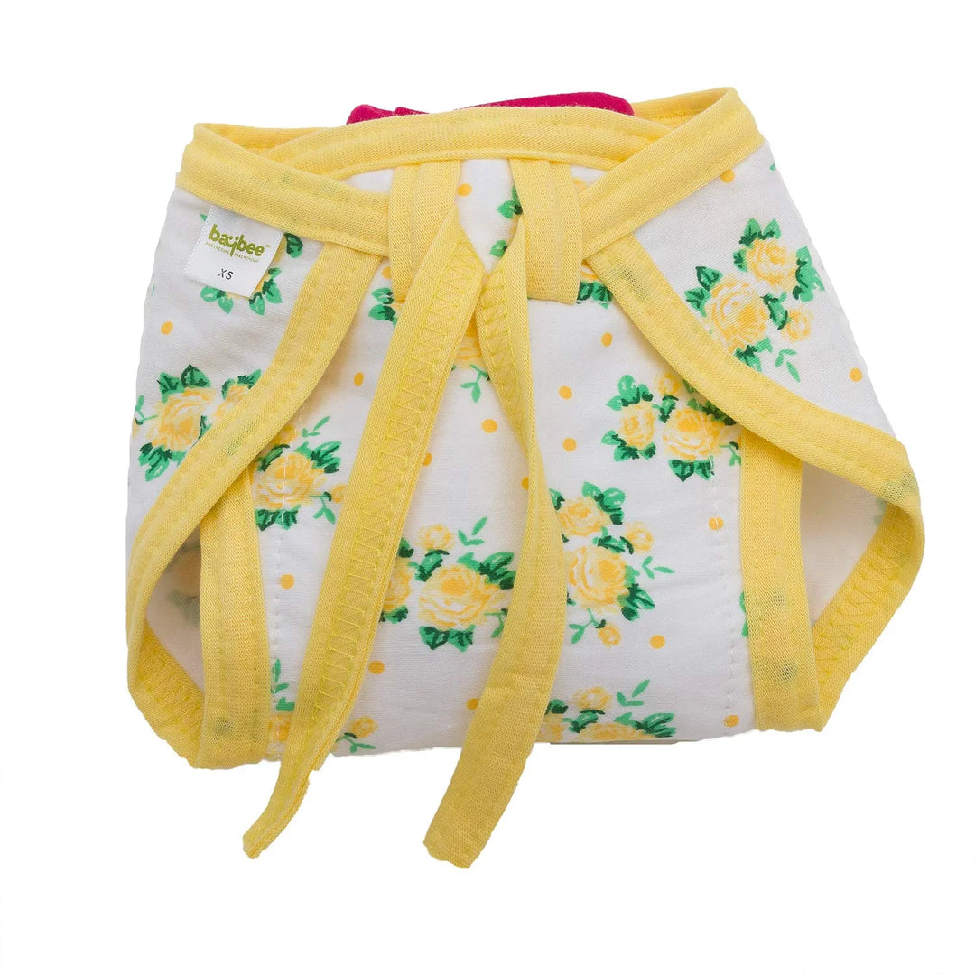 Baybee Reusable Fabric Nappy-Washable Cloth Diaper - Knot Adjustable Cloth Nappies for Babies - Suitable for Boys & Girls Combo Pack of 6