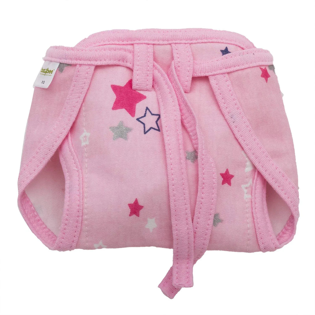 Baybee Reusable Fabric Nappy-Washable Cloth Diaper - Knot Adjustable Cloth Nappies for Babies - Suitable for Boys & Girls Combo Pack of 6