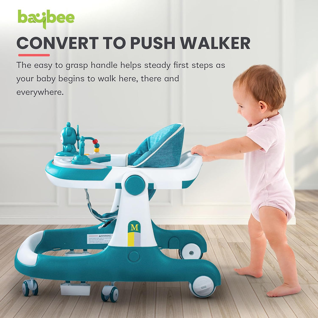 KIDZON Magnum 2 in 1 Baby Walkers for 6-18 Month Baby Boy Girl, Push Walker for Kids with Parental Handle & Height Adjustable | Activity Kids Walker for Baby with Musical Toy Bar