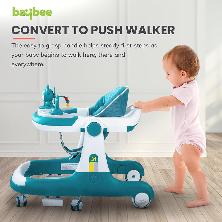 KIDZON Magnum 2 in 1 Baby Walkers for 6-18 Month Baby Boy Girl, Push Walker for Kids with Parental Handle & Height Adjustable | Activity Kids Walker for Baby with Musical Toy Bar