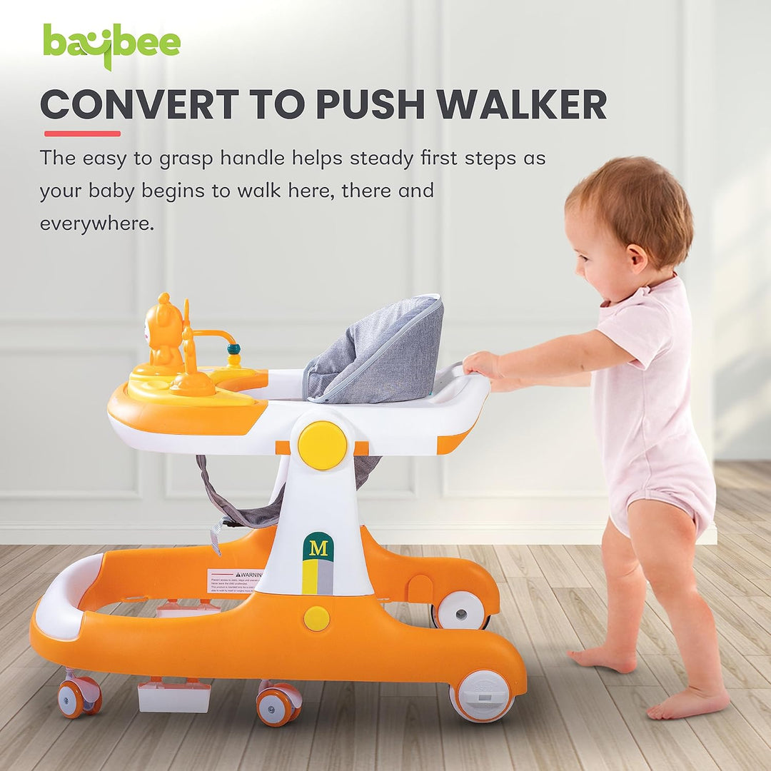 KIDZON Magnum 2 in 1 Baby Walkers for 6-18 Month Baby Boy Girl, Push Walker for Kids with Parental Handle & Height Adjustable | Activity Kids Walker for Baby with Musical Toy Bar