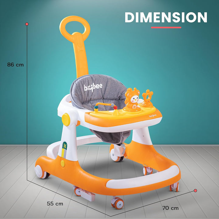 KIDZON Magnum 2 in 1 Baby Walkers for 6-18 Month Baby Boy Girl, Push Walker for Kids with Parental Handle & Height Adjustable | Activity Kids Walker for Baby with Musical Toy Bar