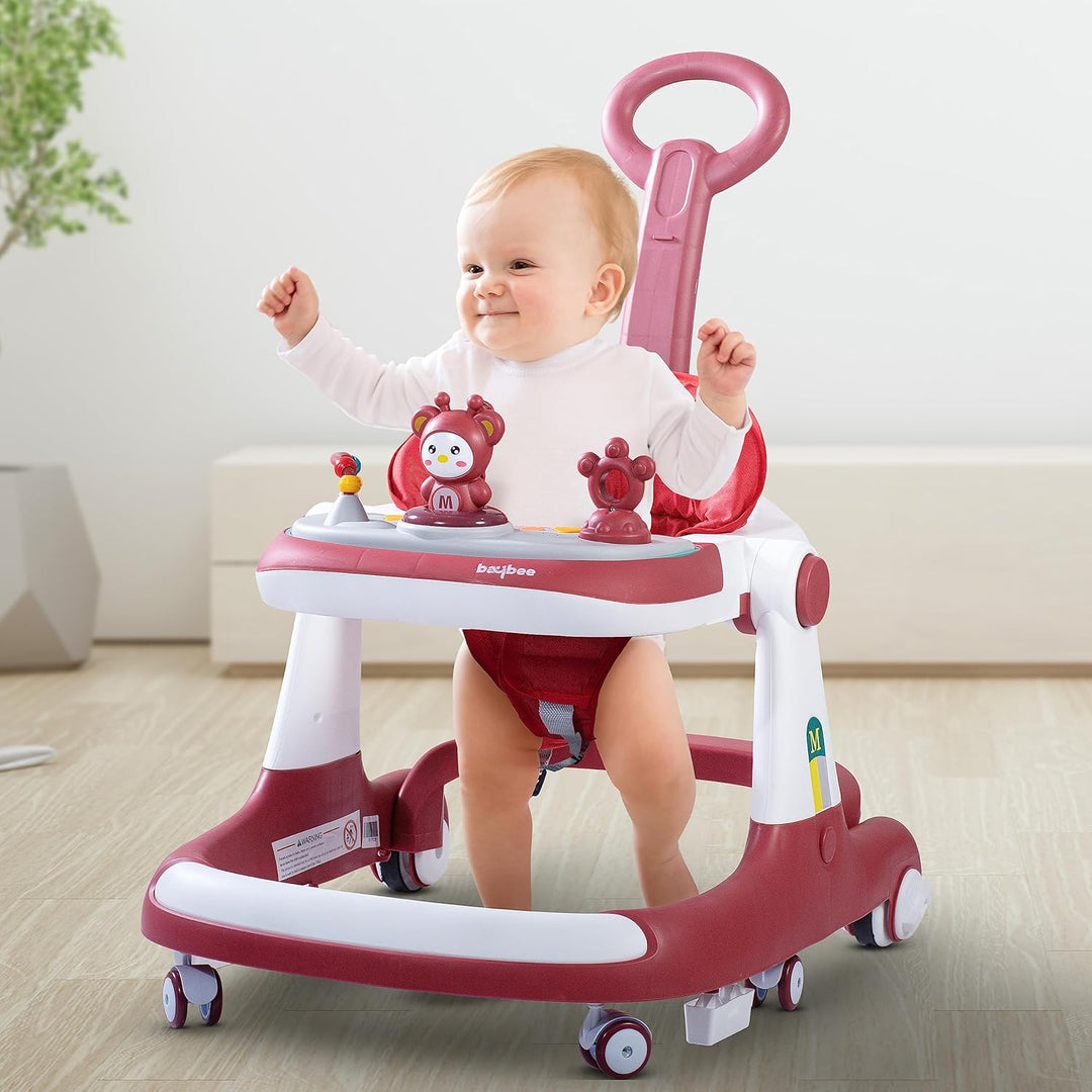 KIDZON Magnum 2 in 1 Baby Walkers for 6-18 Month Baby Boy Girl, Push Walker for Kids with Parental Handle & Height Adjustable | Activity Kids Walker for Baby with Musical Toy Bar