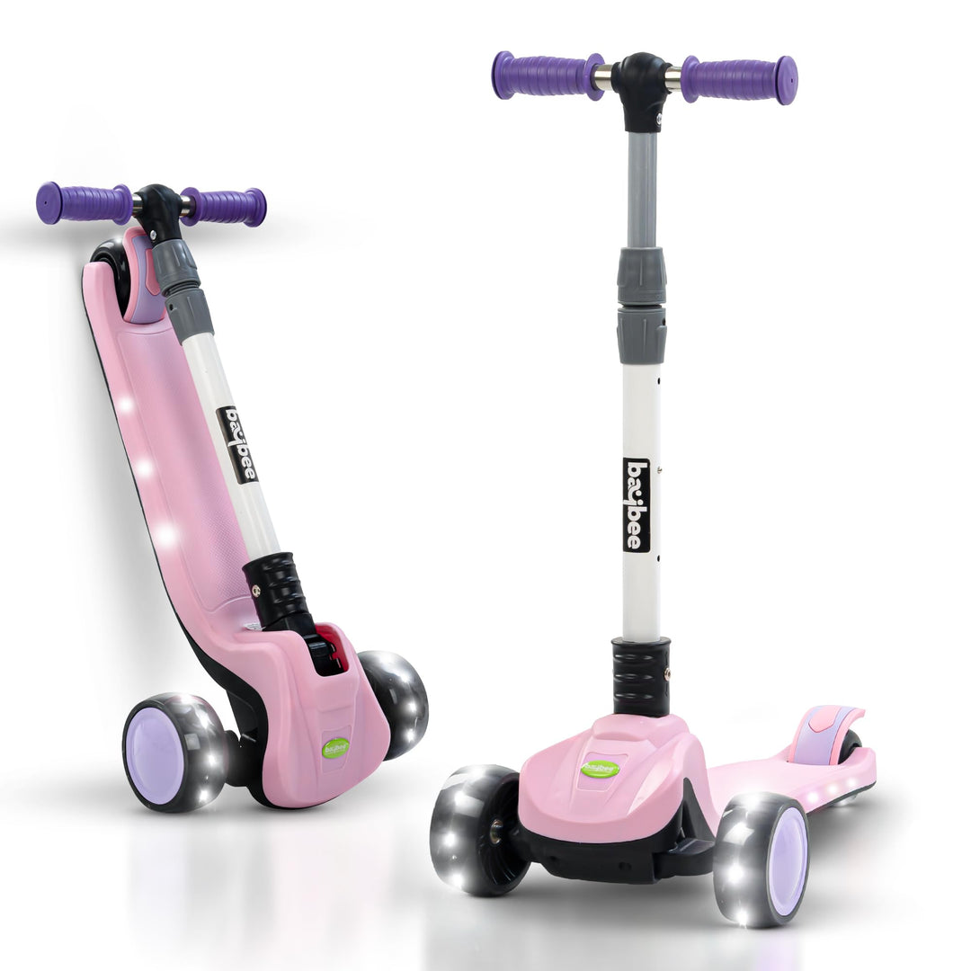 Phantom Skate Scooter for Kids, Foaldble 3 Wheel Kids Scooter with 3 Height Adjustable & Music | Kick Scooter with LED PU Wheels & Deck | Runner Scooter for Kids 2 to 10 Years Boy Girl