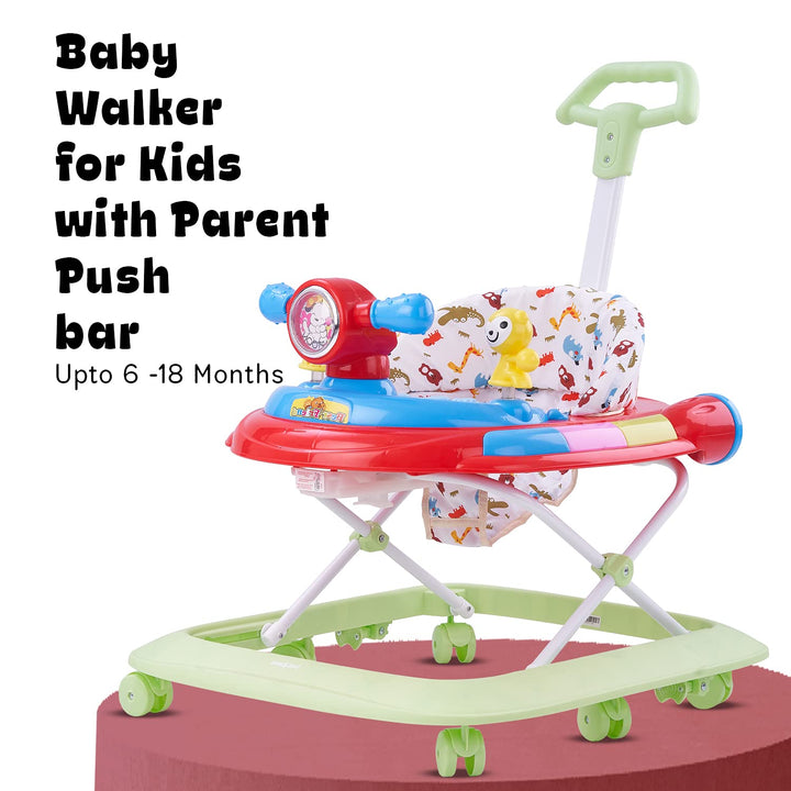 Baby Walker for Kids, Foldable Kids Walker with 3 Height Adjustable | Walker for Baby with Musical Toy Bar | Kids Activity Walker | Push Walker Baby 6-18 Months Boy Girl