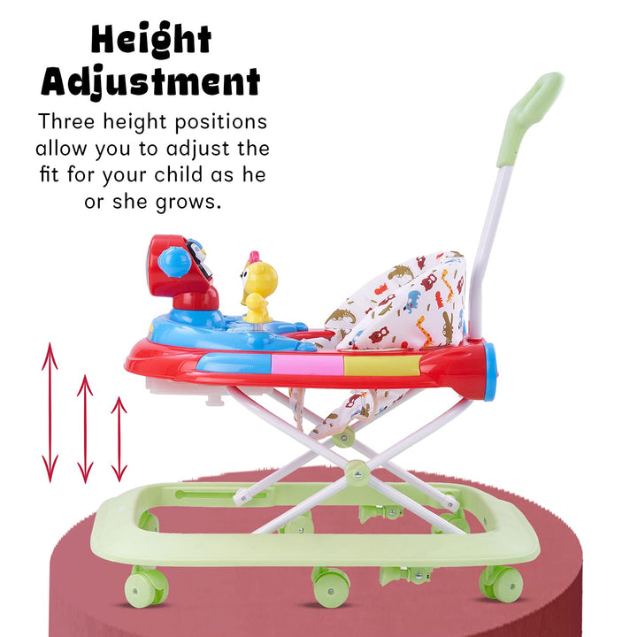 Baby Walker for Kids, Foldable Kids Walker with 3 Height Adjustable | Walker for Baby with Musical Toy Bar | Kids Activity Walker | Push Walker Baby 6-18 Months Boy Girl