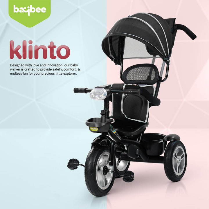 Klinto 2 in 1 Baby Tricycle for Kids, Plug N Play Kids Tricycle with Parental Control