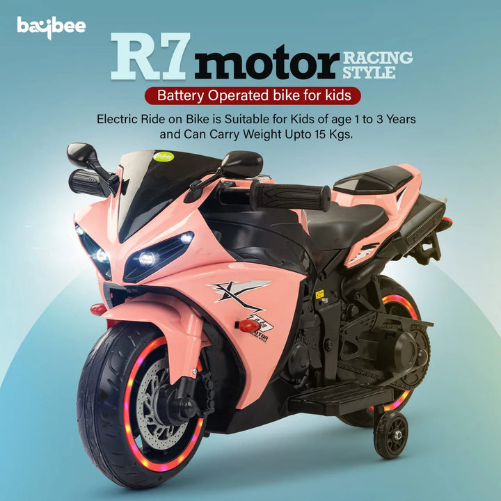 KIDZON R7 Kids Battery Operated Bike for Kids with Light & Music