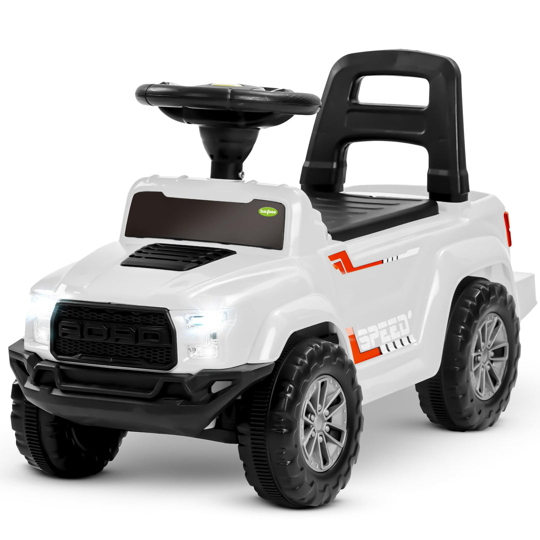 Baby Ride on Car for Kids, Push Ride on Toy Jeep with Music & LED Light, Toddlers Push Ride Baby Kids Car with Backrest, Kids Drive 1 to 4 Years Old Boys & Girls