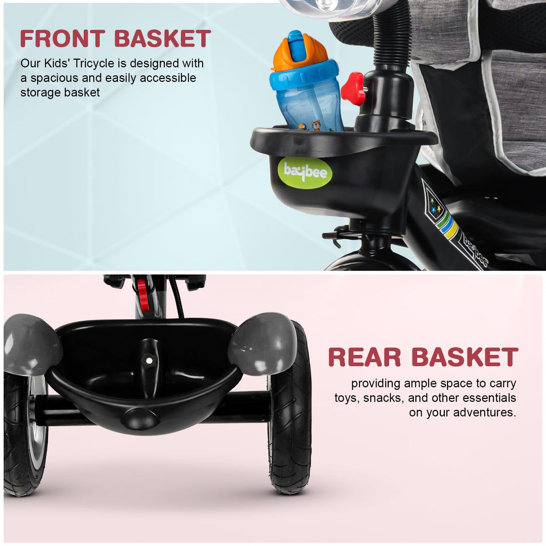 Klinto 2 in 1 Baby Tricycle for Kids, Plug N Play Kids Tricycle with Parental Control